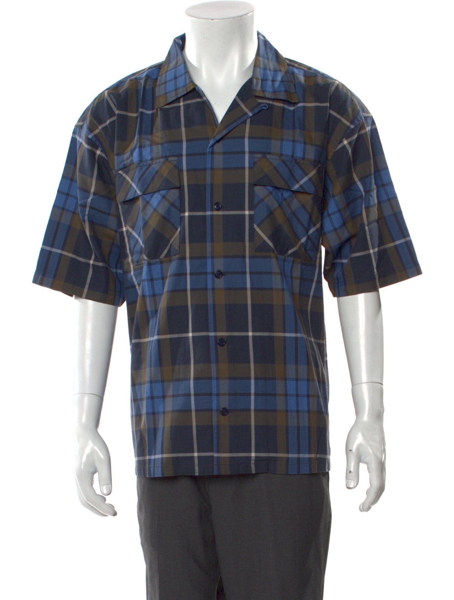 Baracuta Plaid Print Three-Quarter Sleeve Shirt