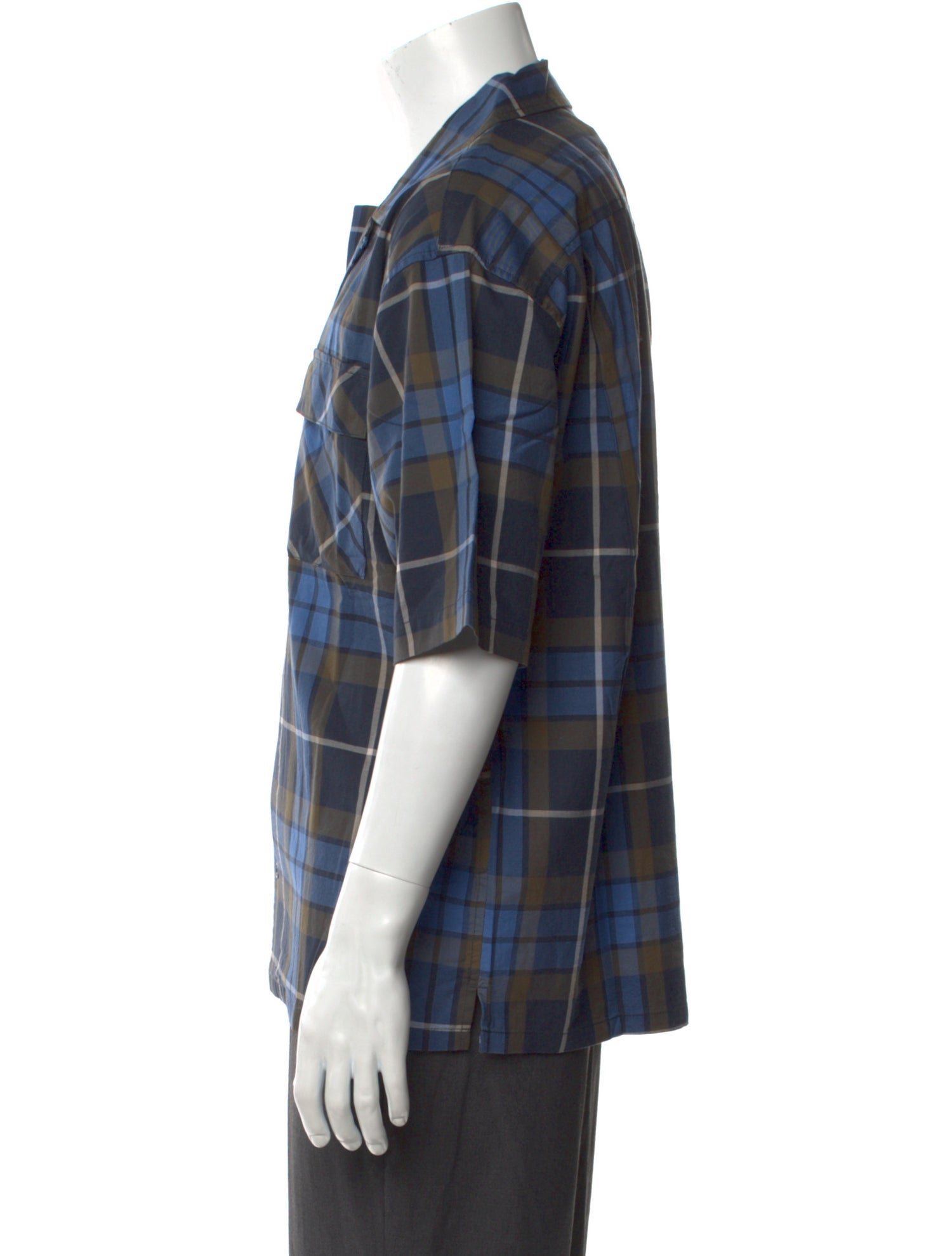 Baracuta Plaid Print Three-Quarter Sleeve Shirt