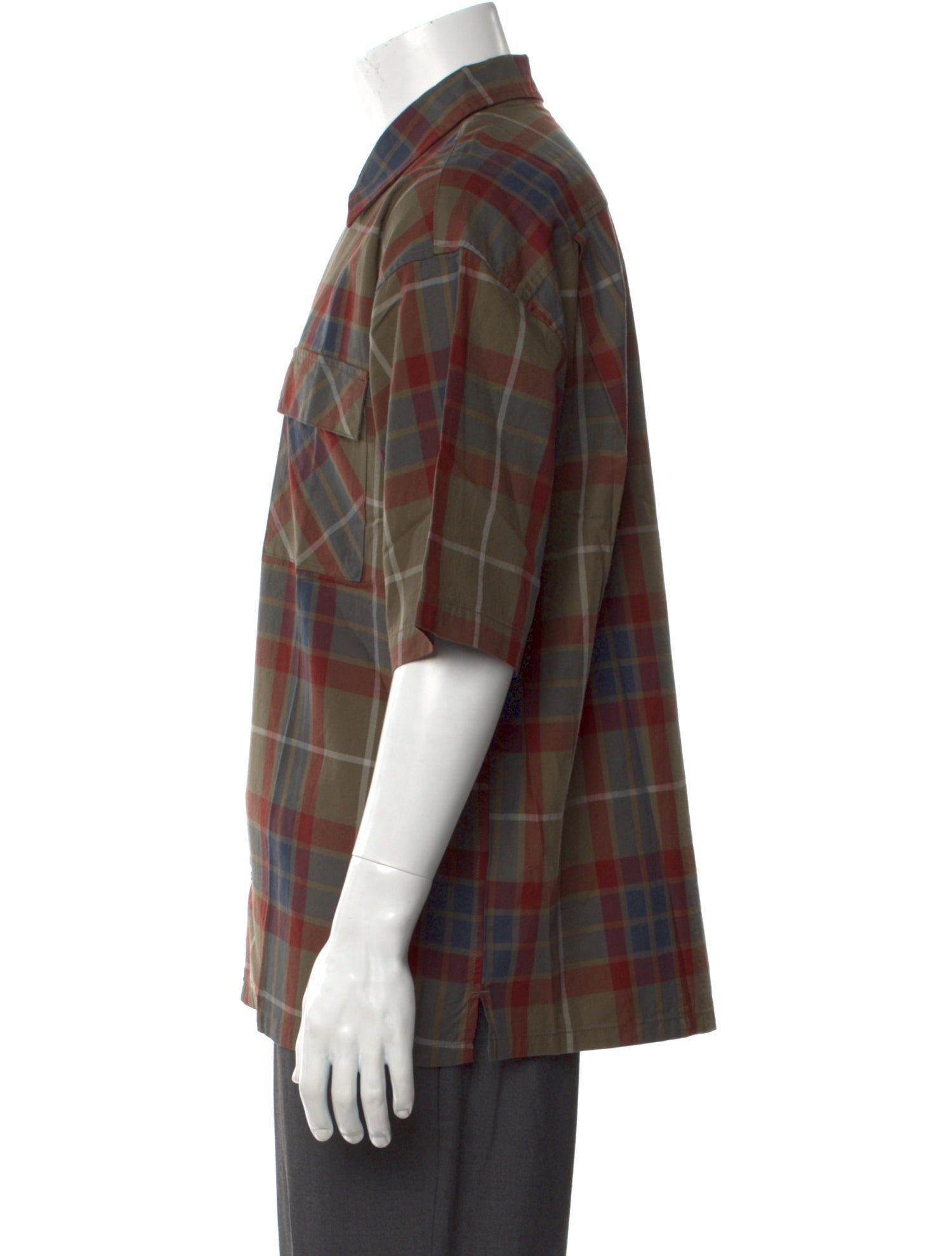 Baracuta Plaid Print Three-Quarter Sleeve Shirt