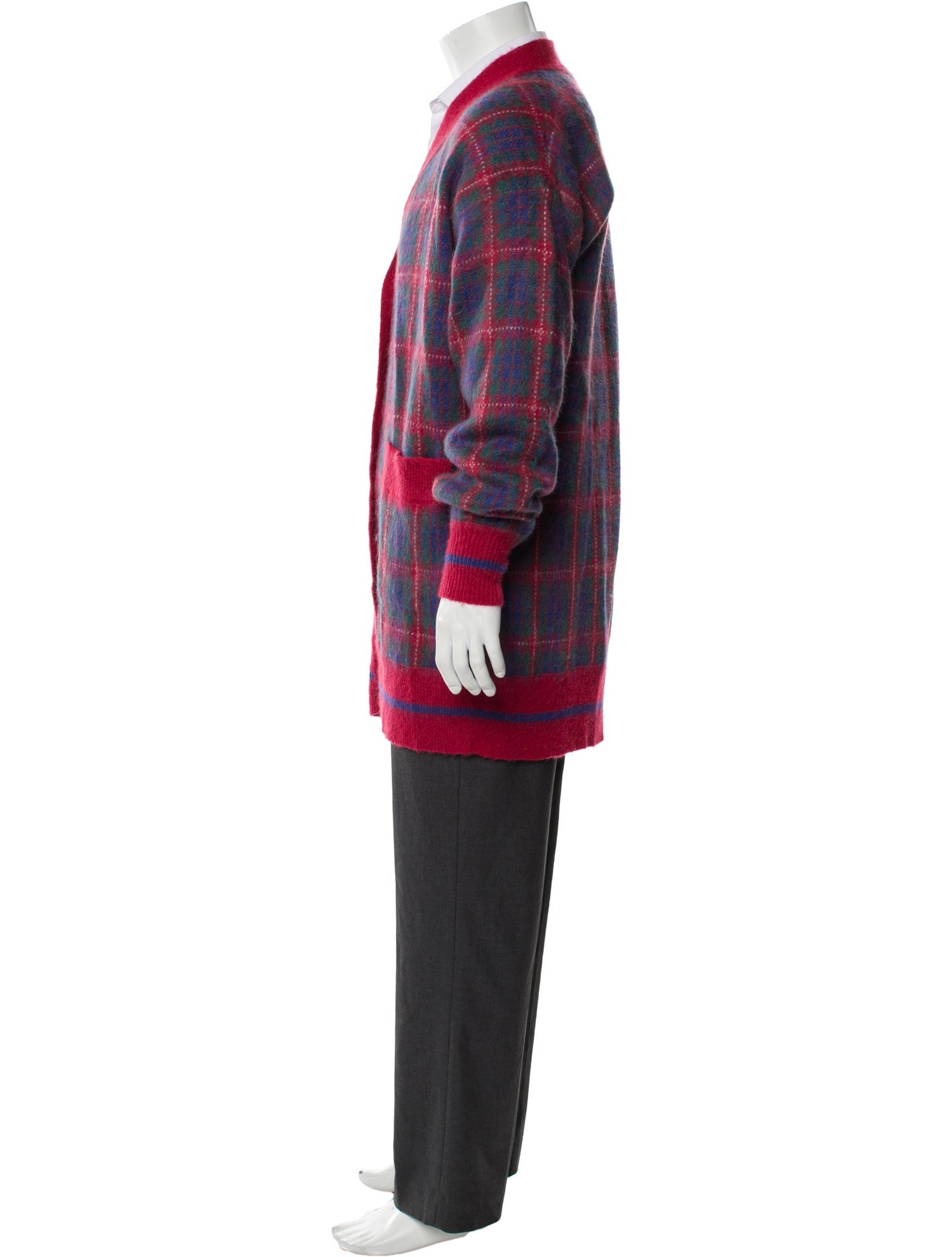 Baracuta Plaid Print V-Neck Cardigan