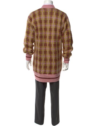 Baracuta Plaid Print V-Neck Cardigan