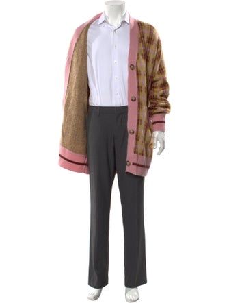 Baracuta Plaid Print V-Neck Cardigan