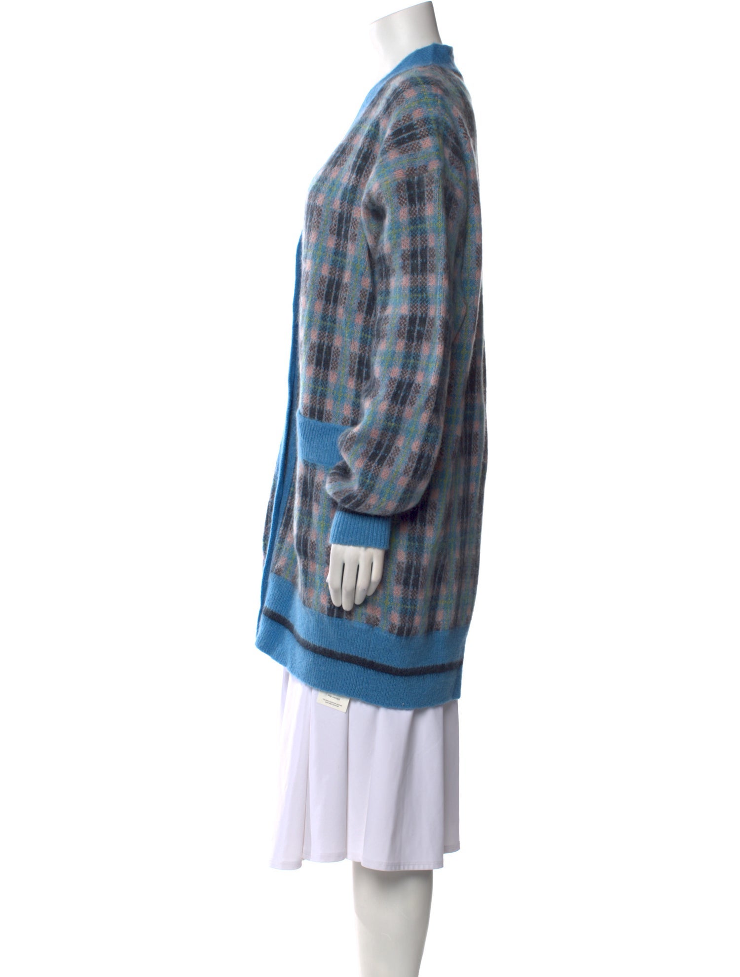 Baracuta Plaid Print V-Neck Sweater w/ Tags