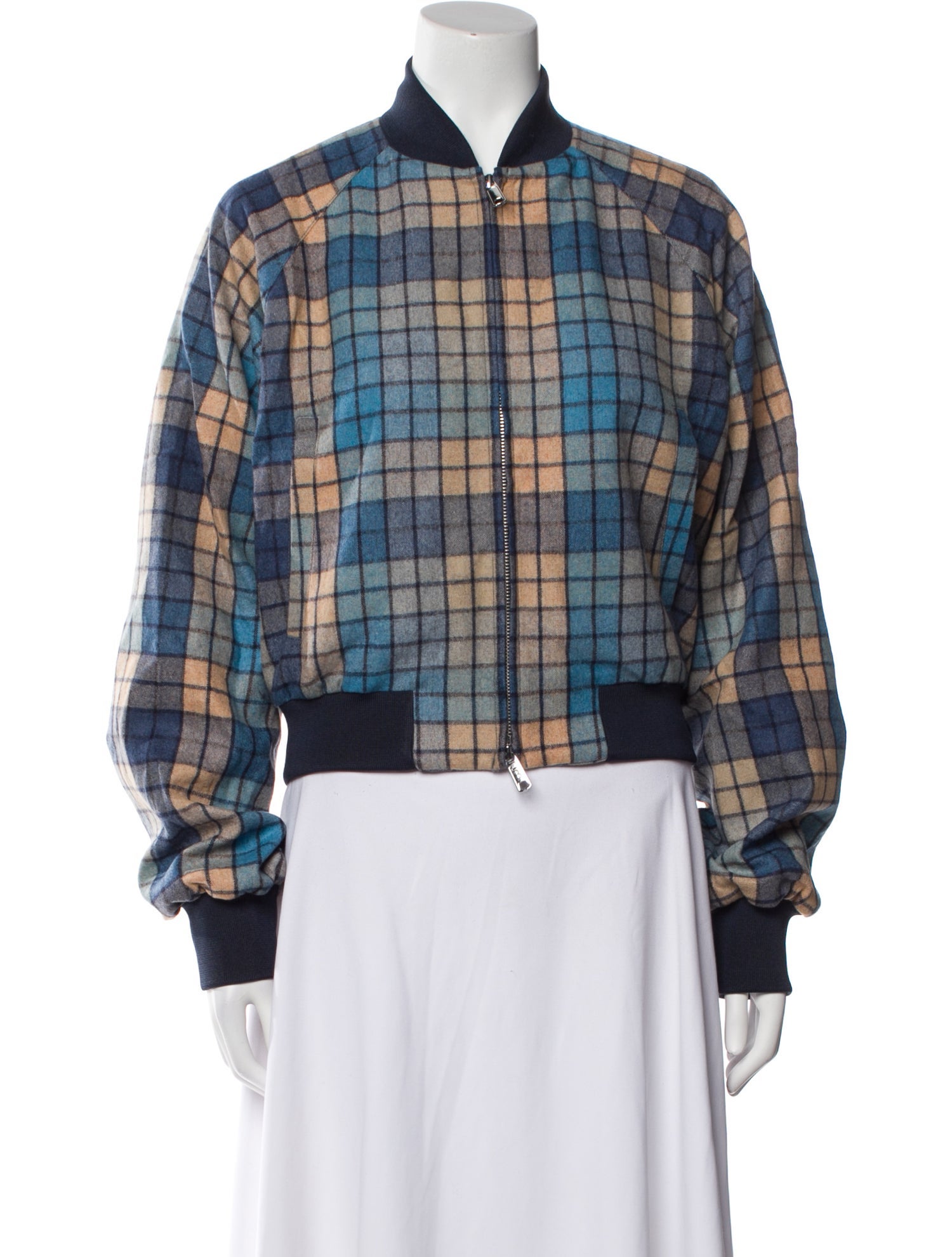 Baracuta Wool Plaid Print Bomber Jacket w/ Tags