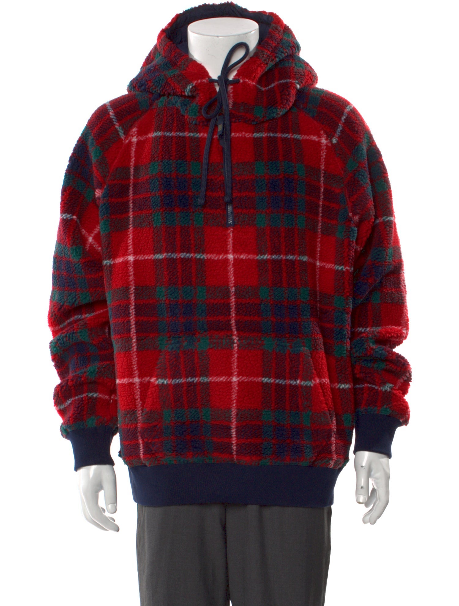 Baracuta Plaid Print Turtleneck Hoodie