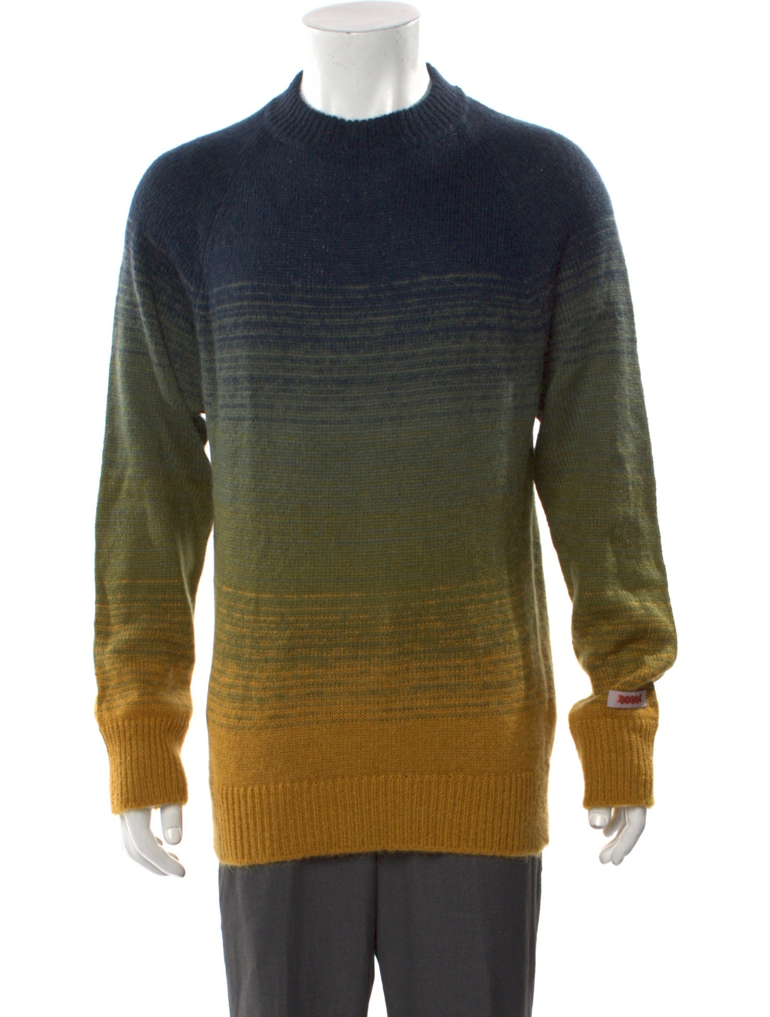 Baracuta Colorblock Pattern Crew Neck Polo Sweater w/ Tags