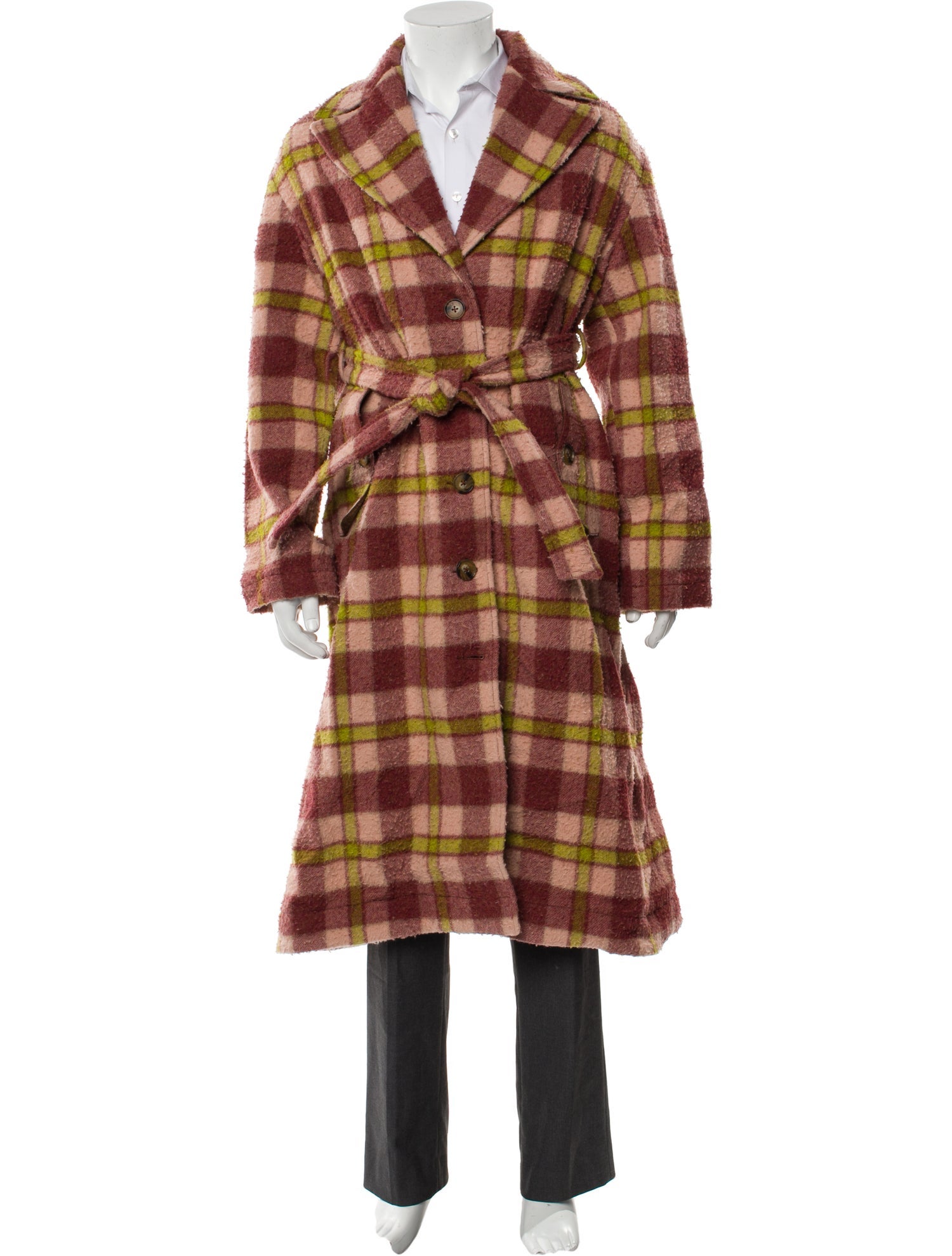 Baracuta Virgin Wool Plaid Print Overcoat w/ Tags