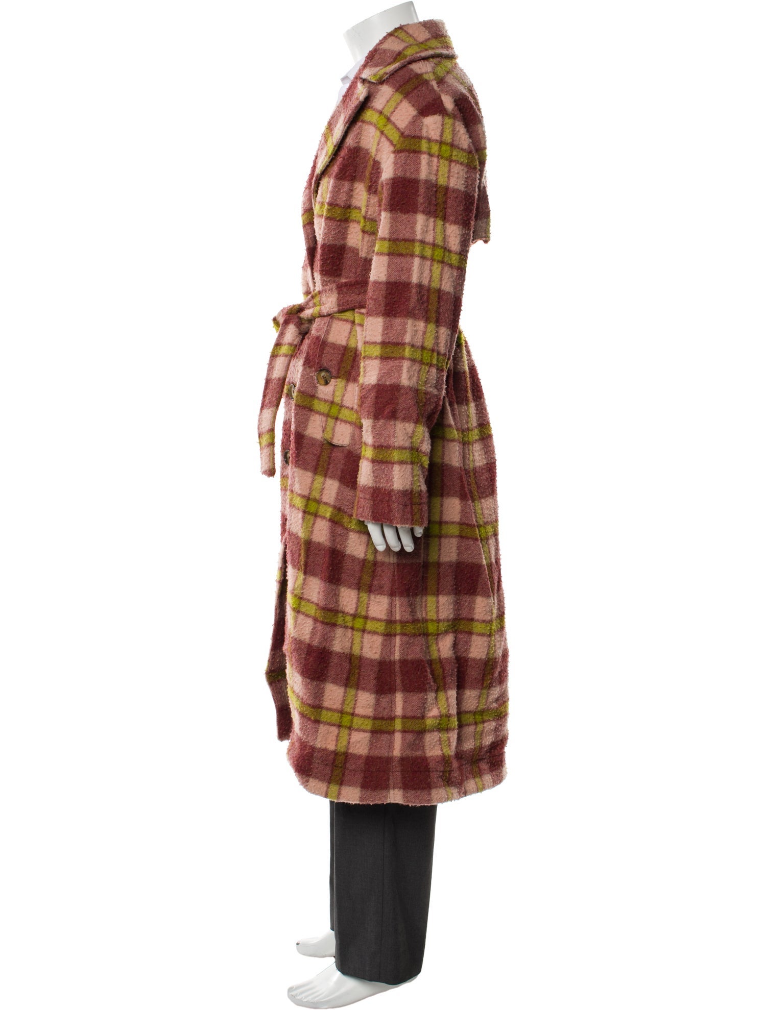 Baracuta Virgin Wool Plaid Print Overcoat w/ Tags