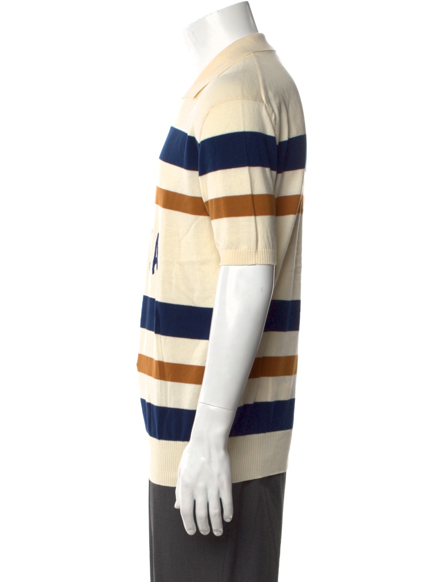 Baracuta Striped Collar Polo Sweater w/ Tags