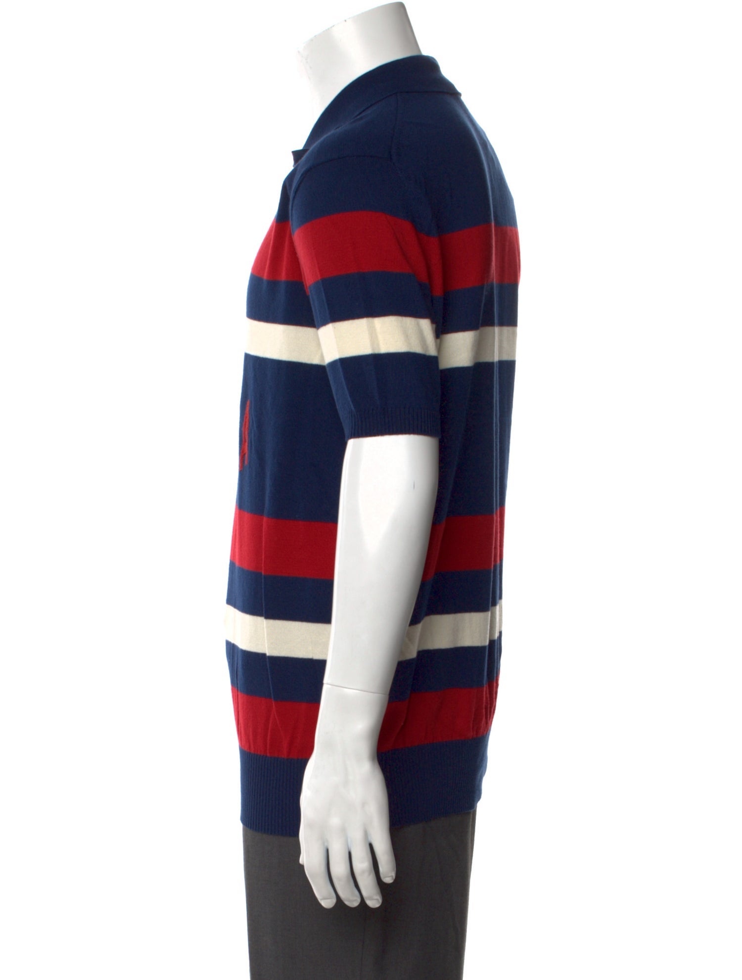 Baracuta Striped Collar Polo Sweater w/ Tags