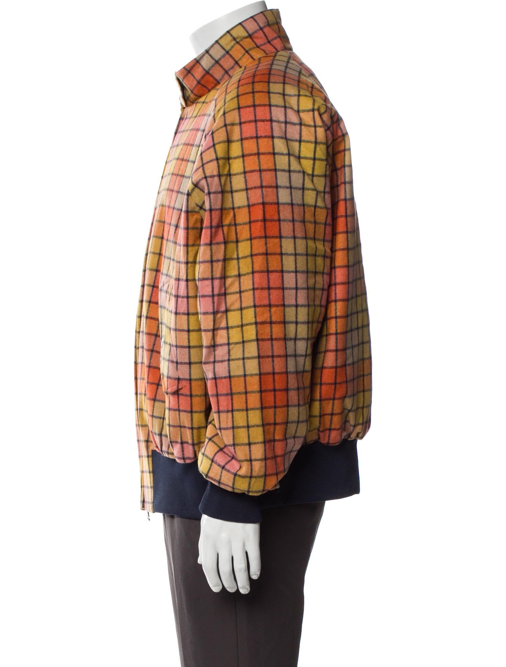 Baracuta Wool Plaid Print Bomber Jacket w/ Tags