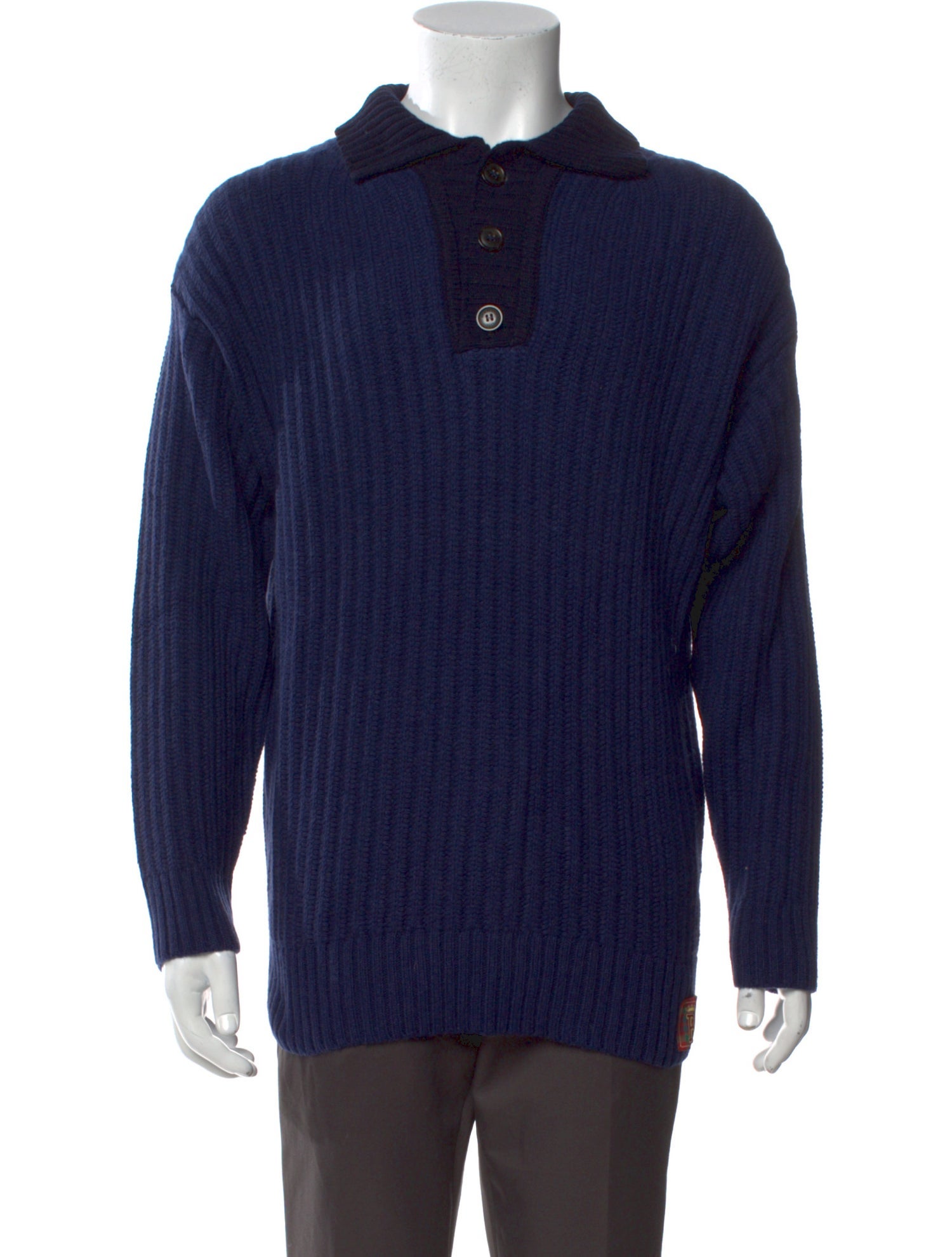 Baracuta Wool Crew Neck Polo Sweater w/ Tags