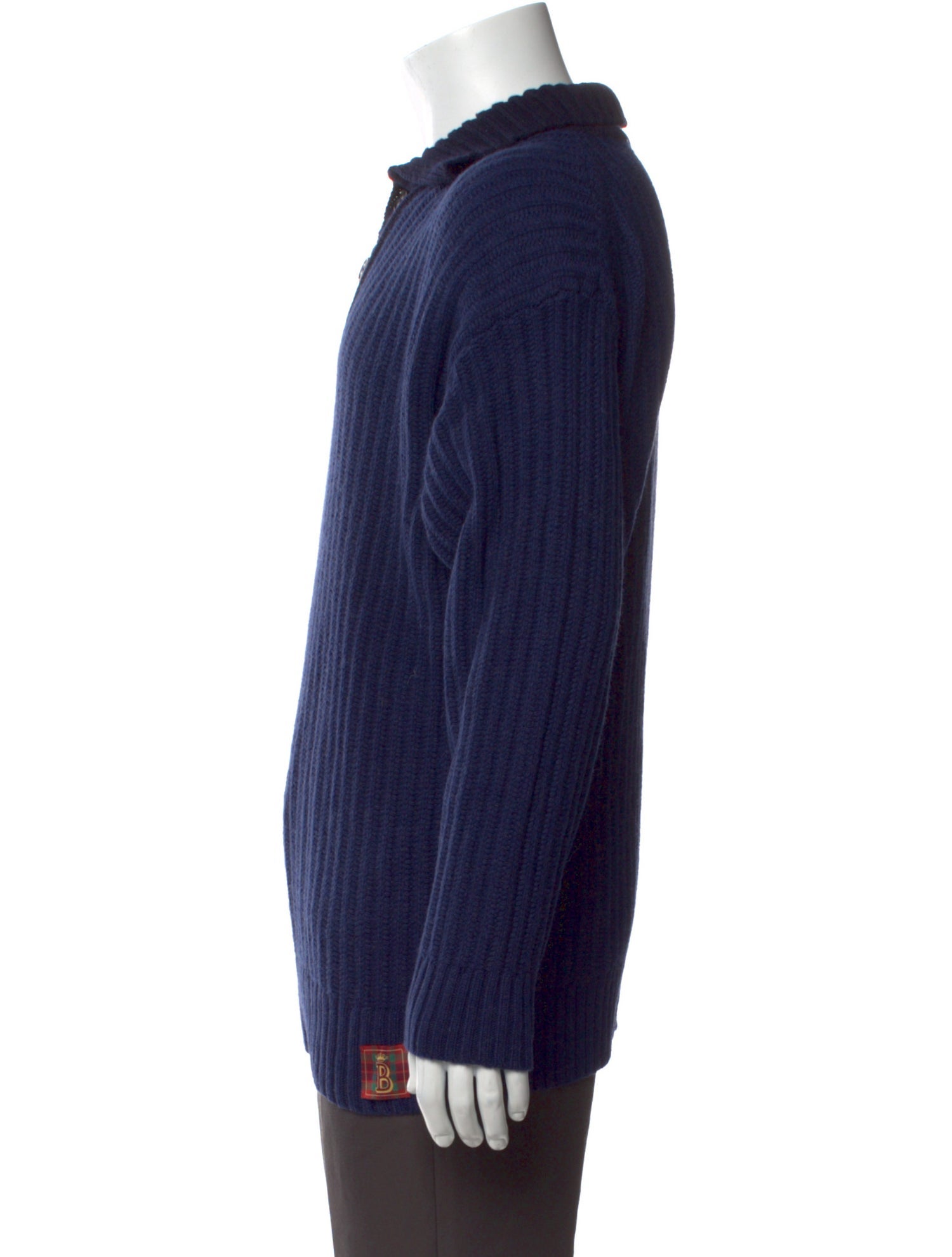 Baracuta Wool Crew Neck Polo Sweater w/ Tags