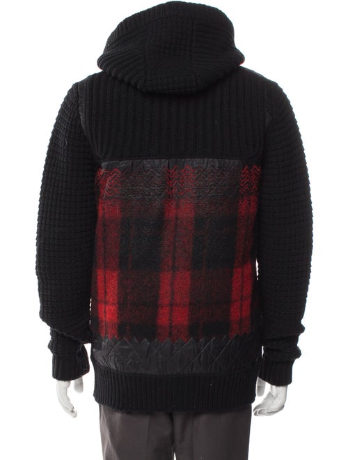 Bark Wool Plaid Print Puffer Coat