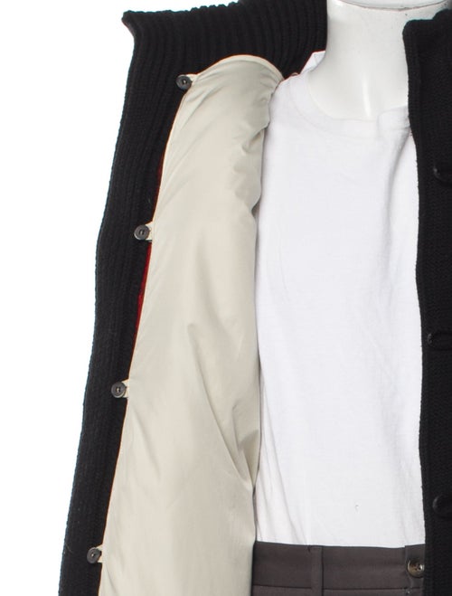 Bark Wool Plaid Print Puffer Coat