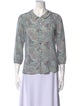 Brora Silk Printed Button-Up Top