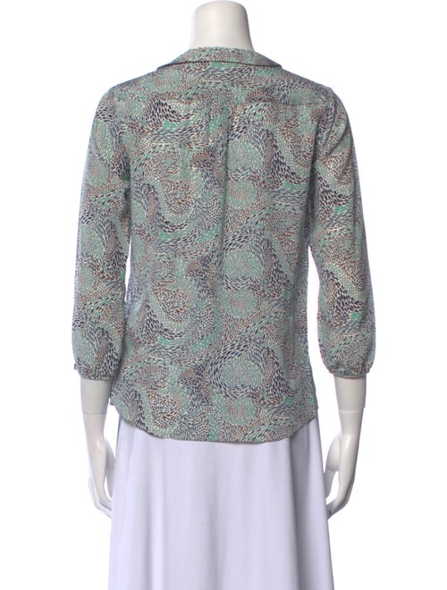 Brora Silk Printed Button-Up Top