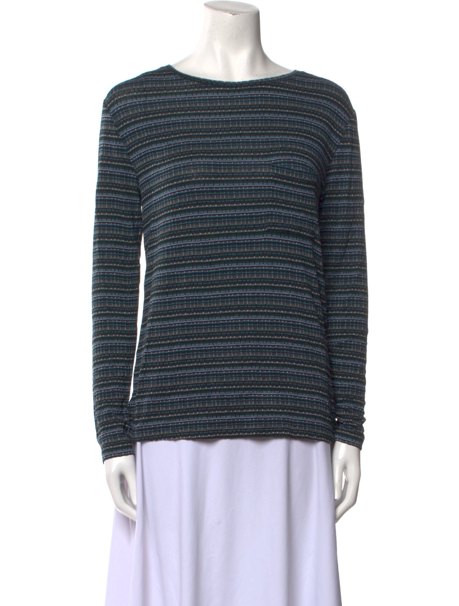 Brora Striped Bateau Neckline Sweater