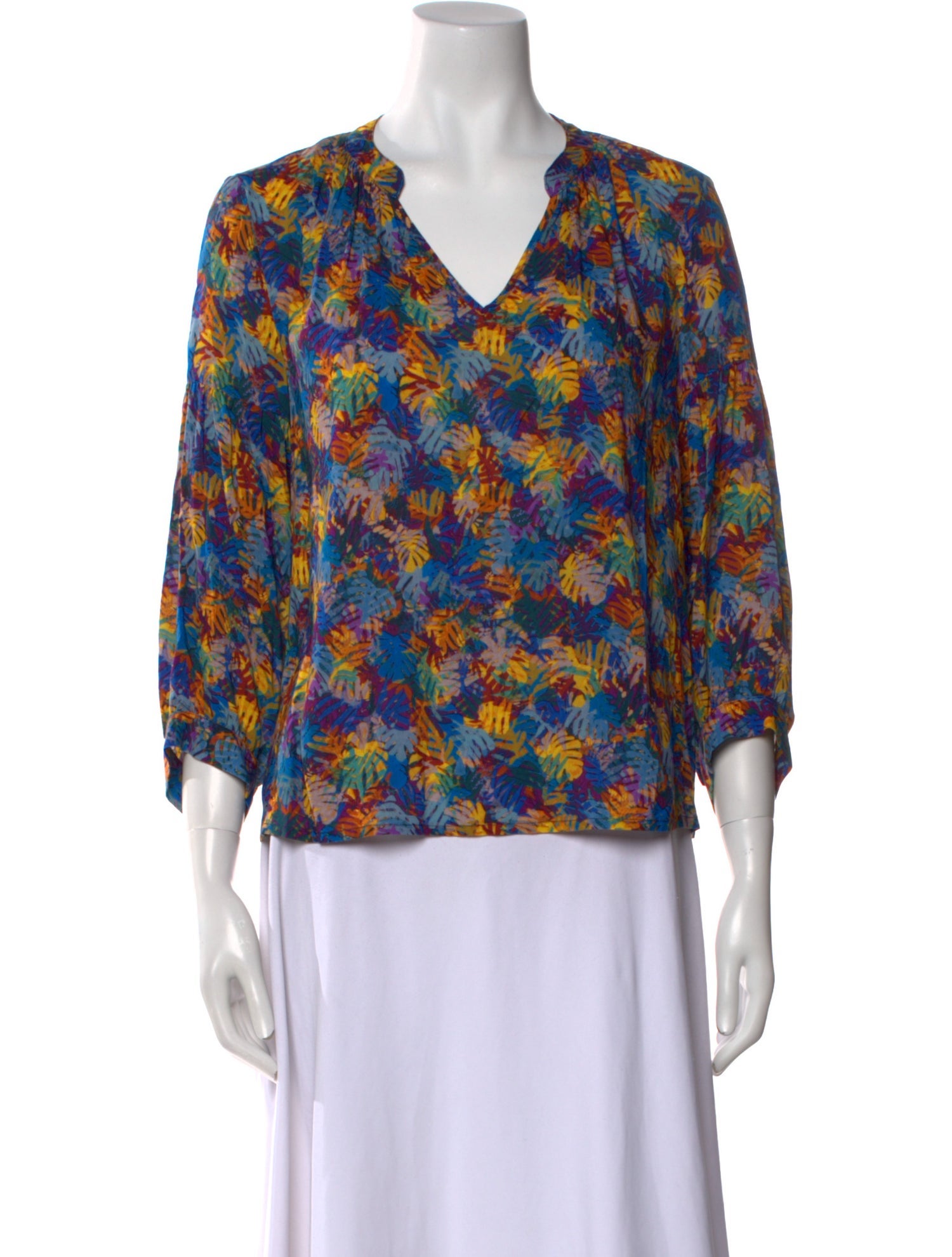 Brora Printed V-Neck Blouse