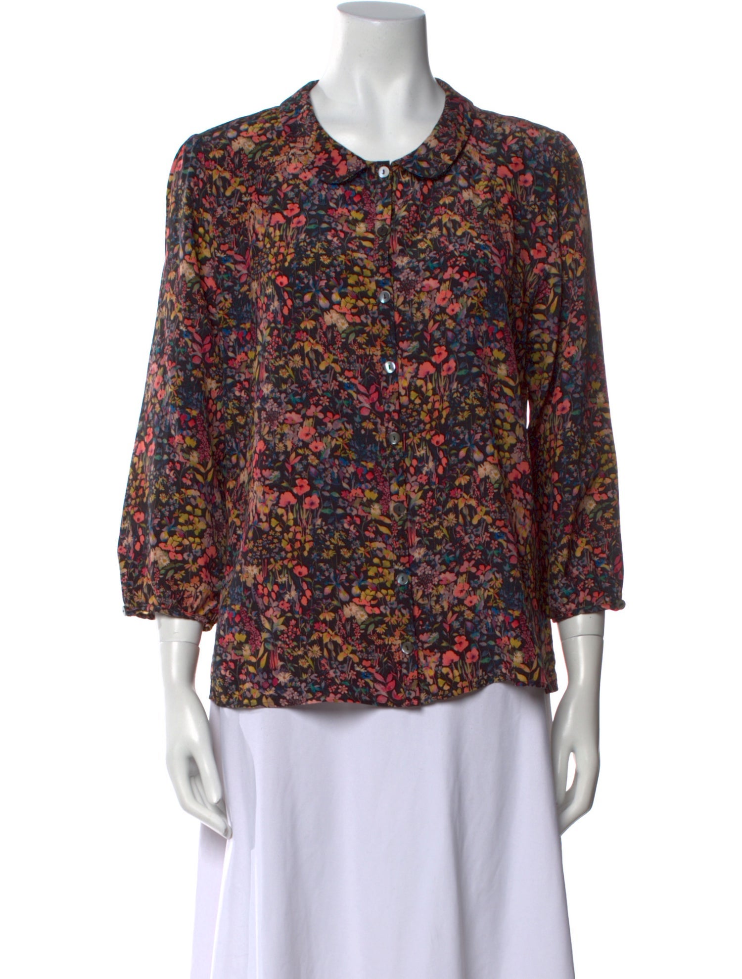 Brora Silk Floral Print Blouse