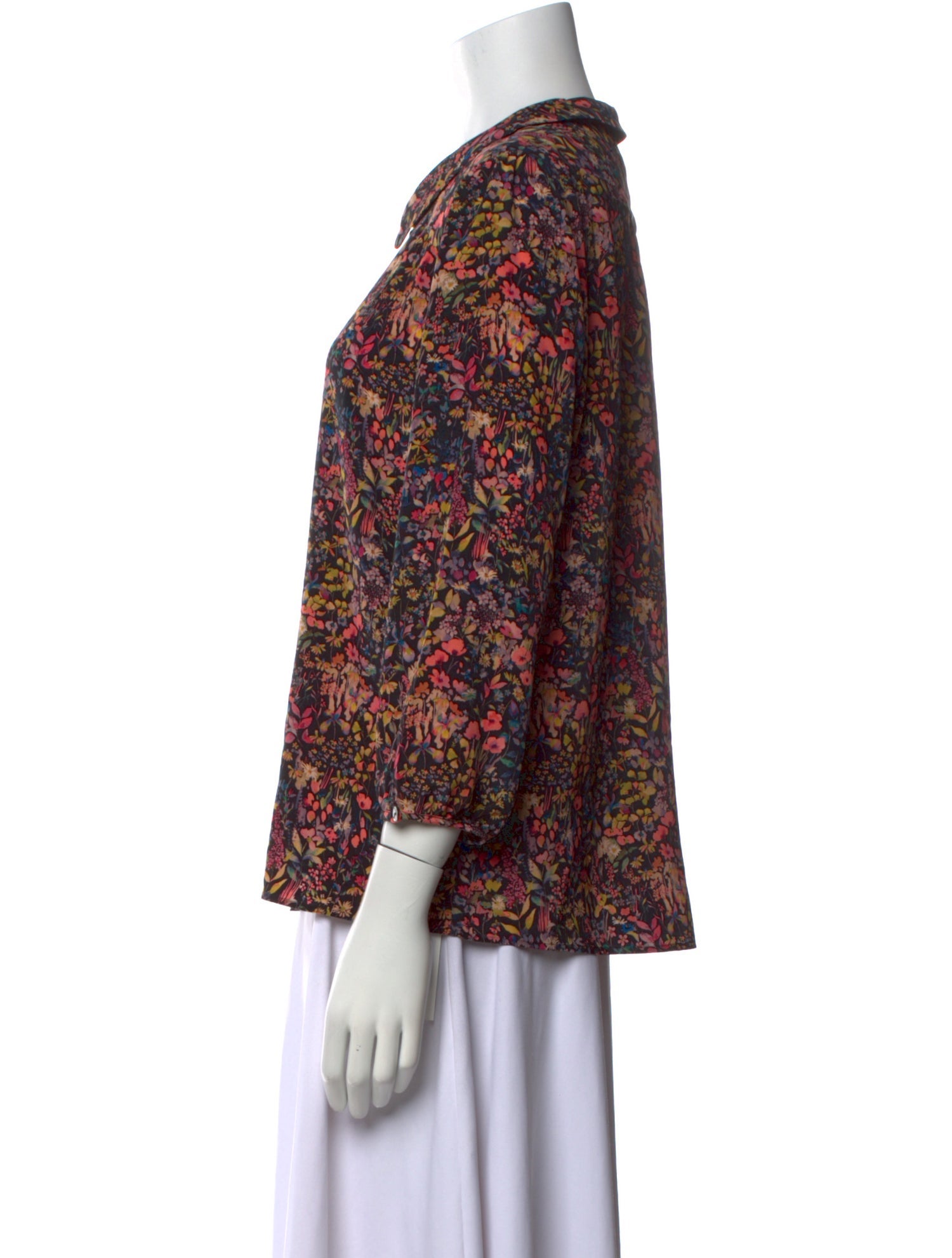 Brora Silk Floral Print Blouse