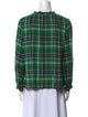 Brora Plaid Print Mock Neck Blouse