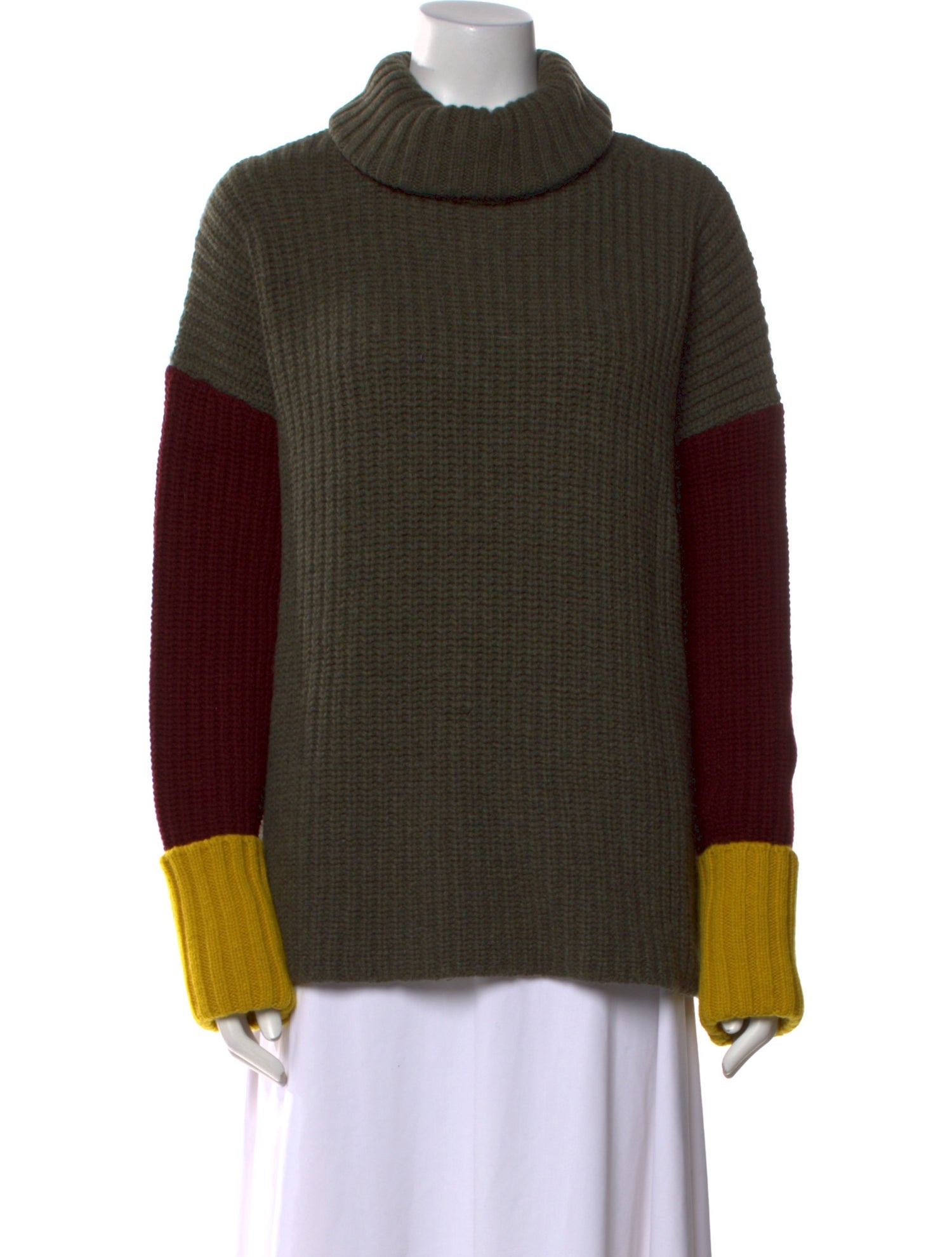Brora Lambswool Colorblock Pattern Sweater