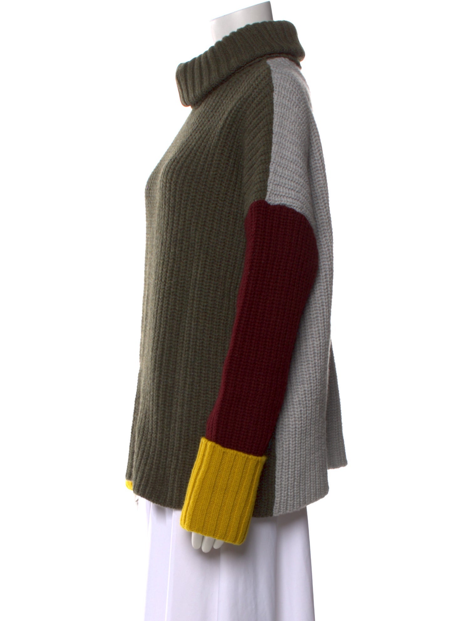 Brora Lambswool Colorblock Pattern Sweater