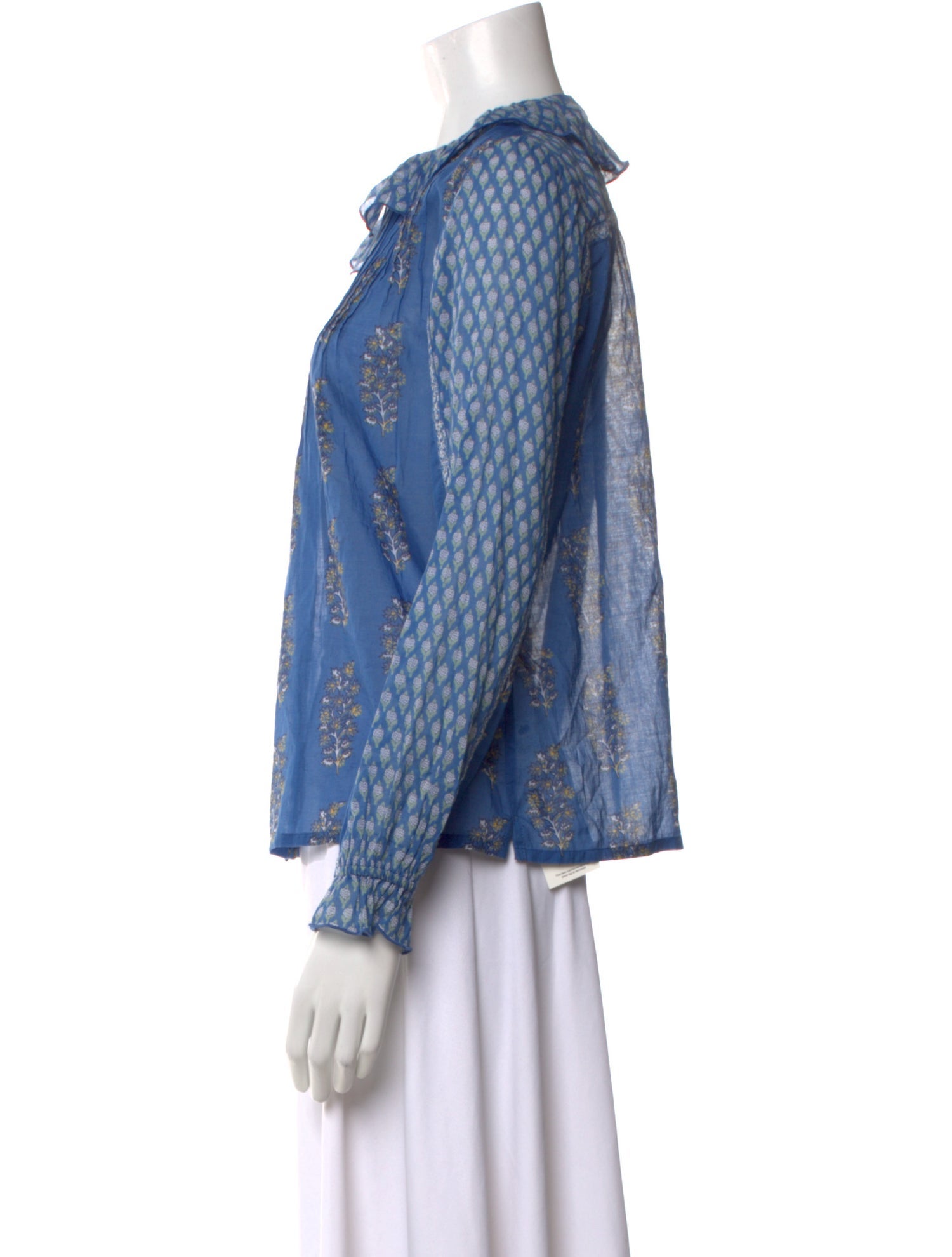 Brora Printed Mock Neck Blouse