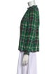 Brora Plaid Print Mock Neck Blouse