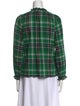 Brora Plaid Print Mock Neck Blouse