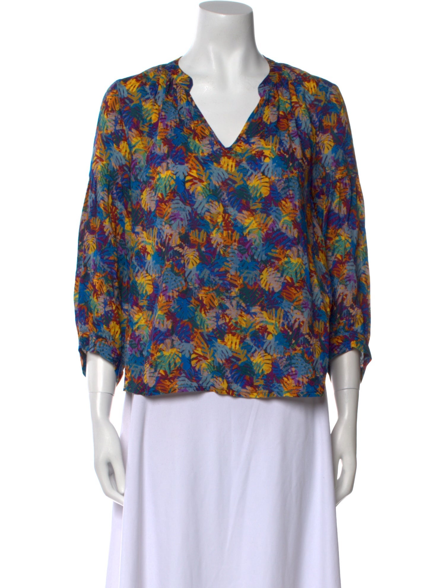 Brora Floral Print V-Neck Blouse