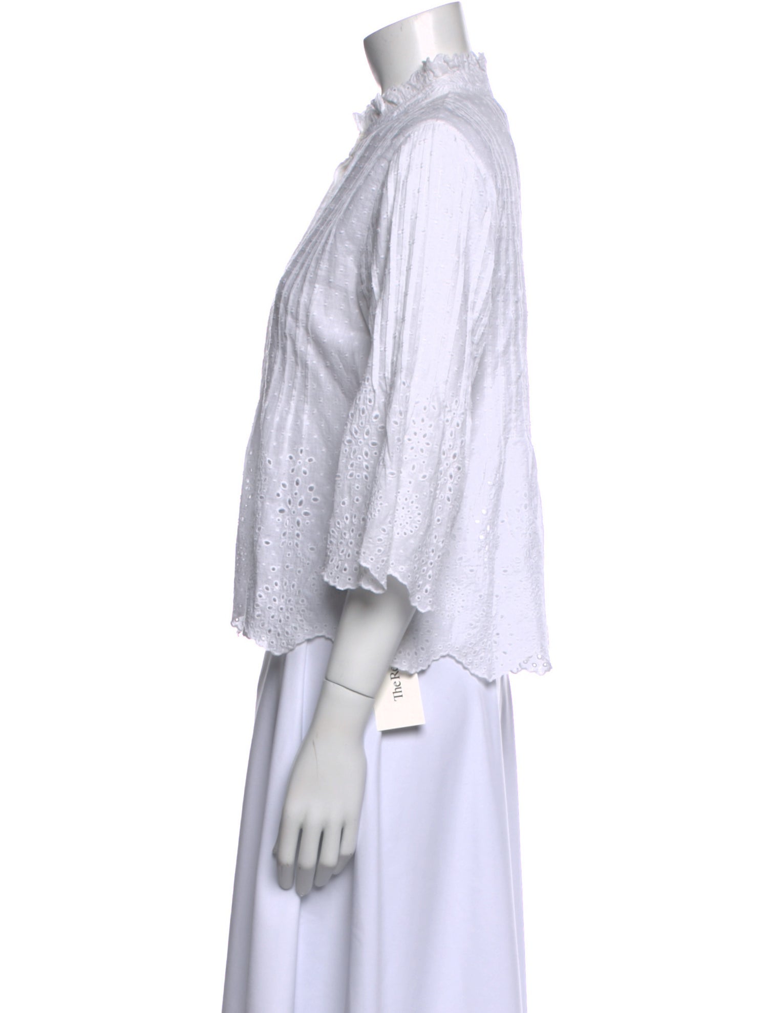 Brora Mock Neck Three-Quarter Sleeve Blouse