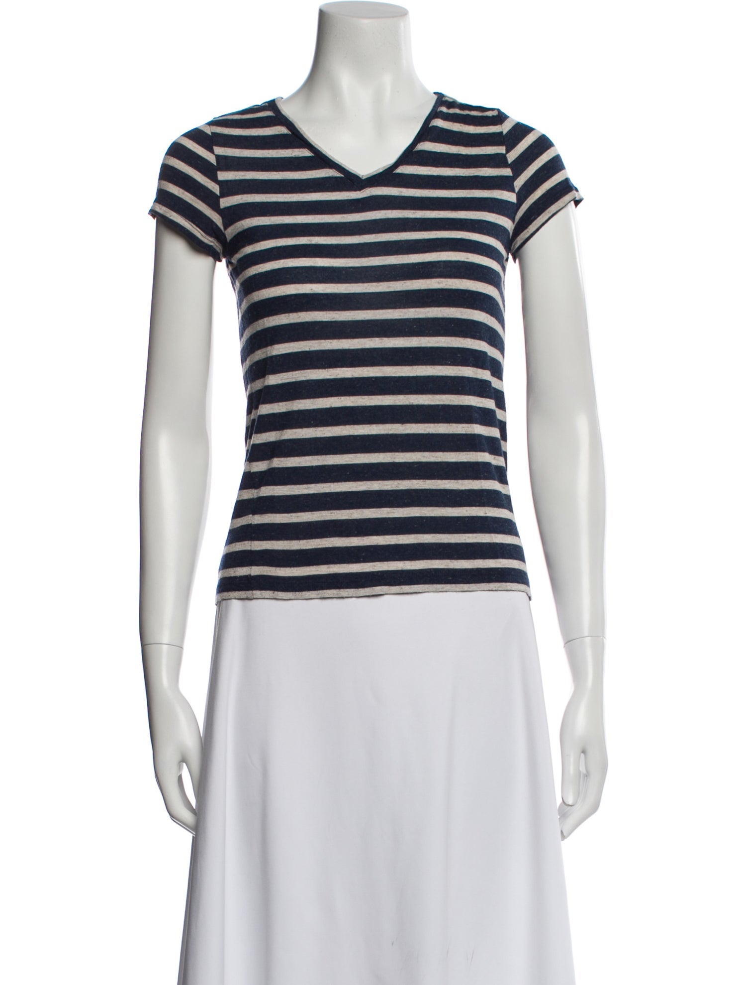 Brora Striped V-Neck T-Shirt