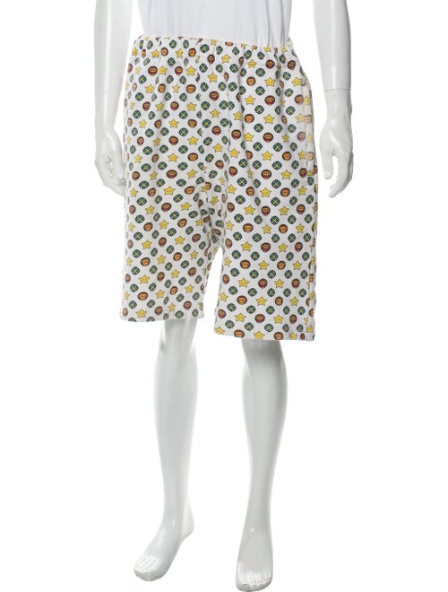 A Bathing Ape Printed Jogger Shorts White