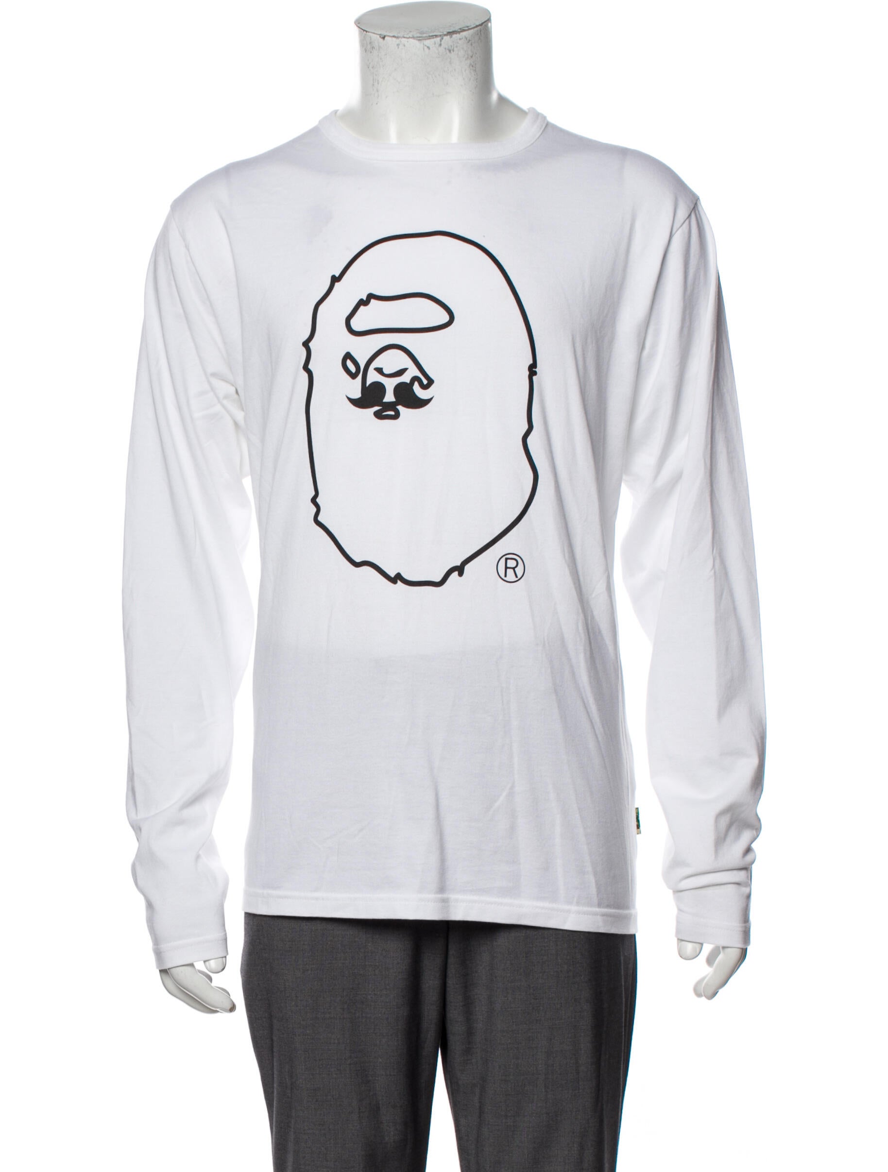 A Bathing Ape Mr. Bathing Ape Mustache Graphic Print T-Shirt