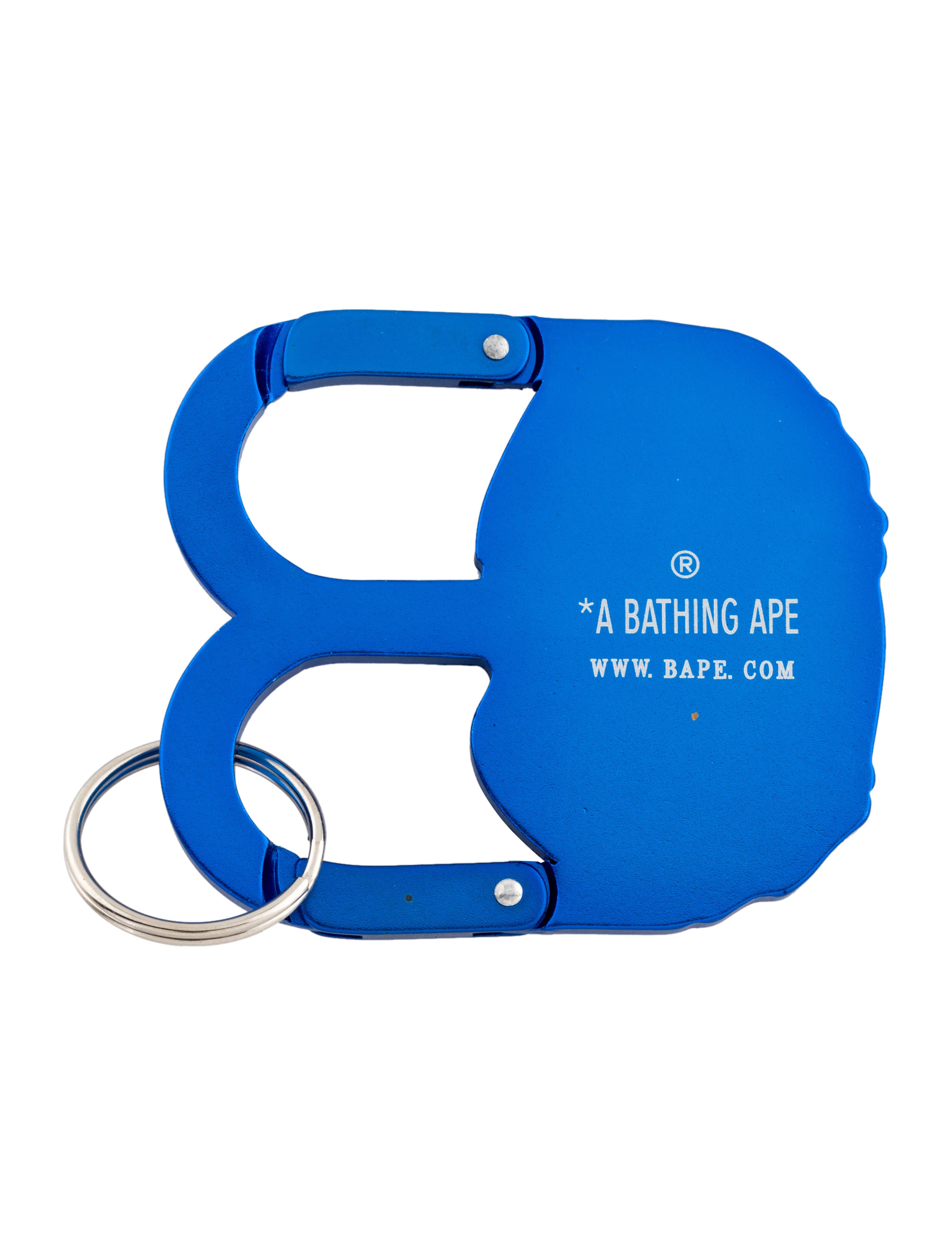 A Bathing Ape Brass Knuckle Carabiner Blue Keychains, Accessories