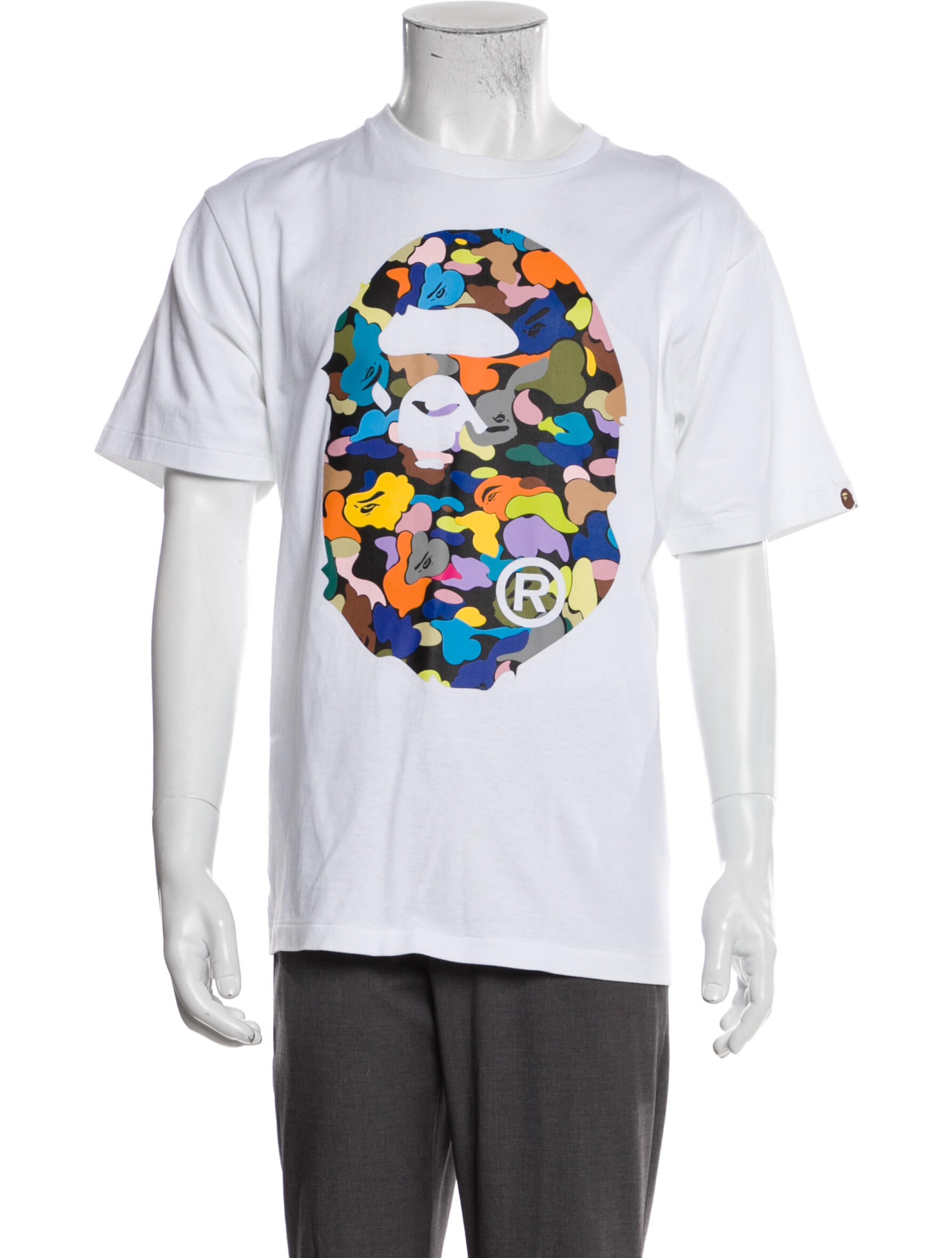 A Bathing Ape Multicolor Ape Head Printed T-Shirt - White T