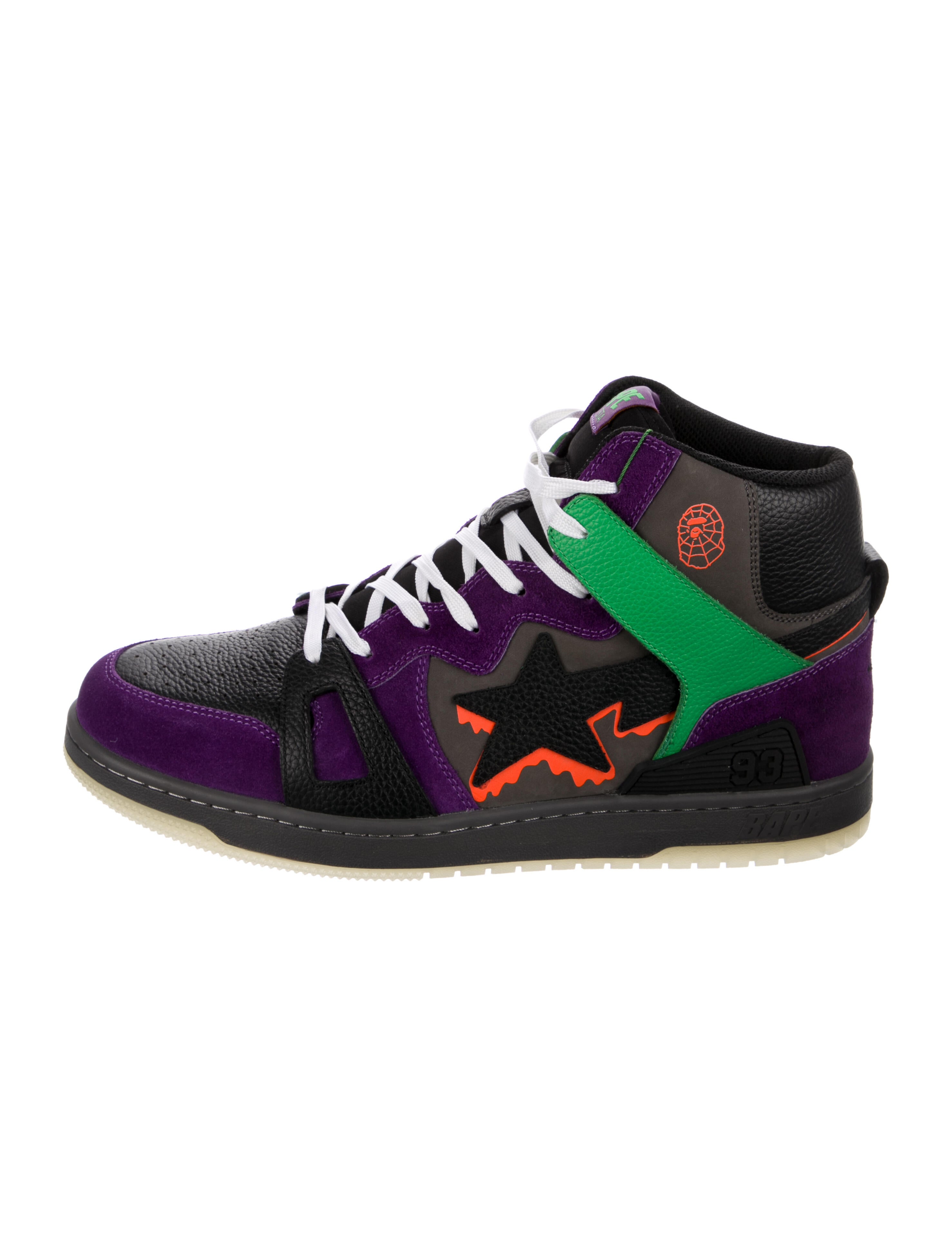 A Bathing Ape Bape Sta 93 Hi Halloween Sneakers w/ Tags - Purple 