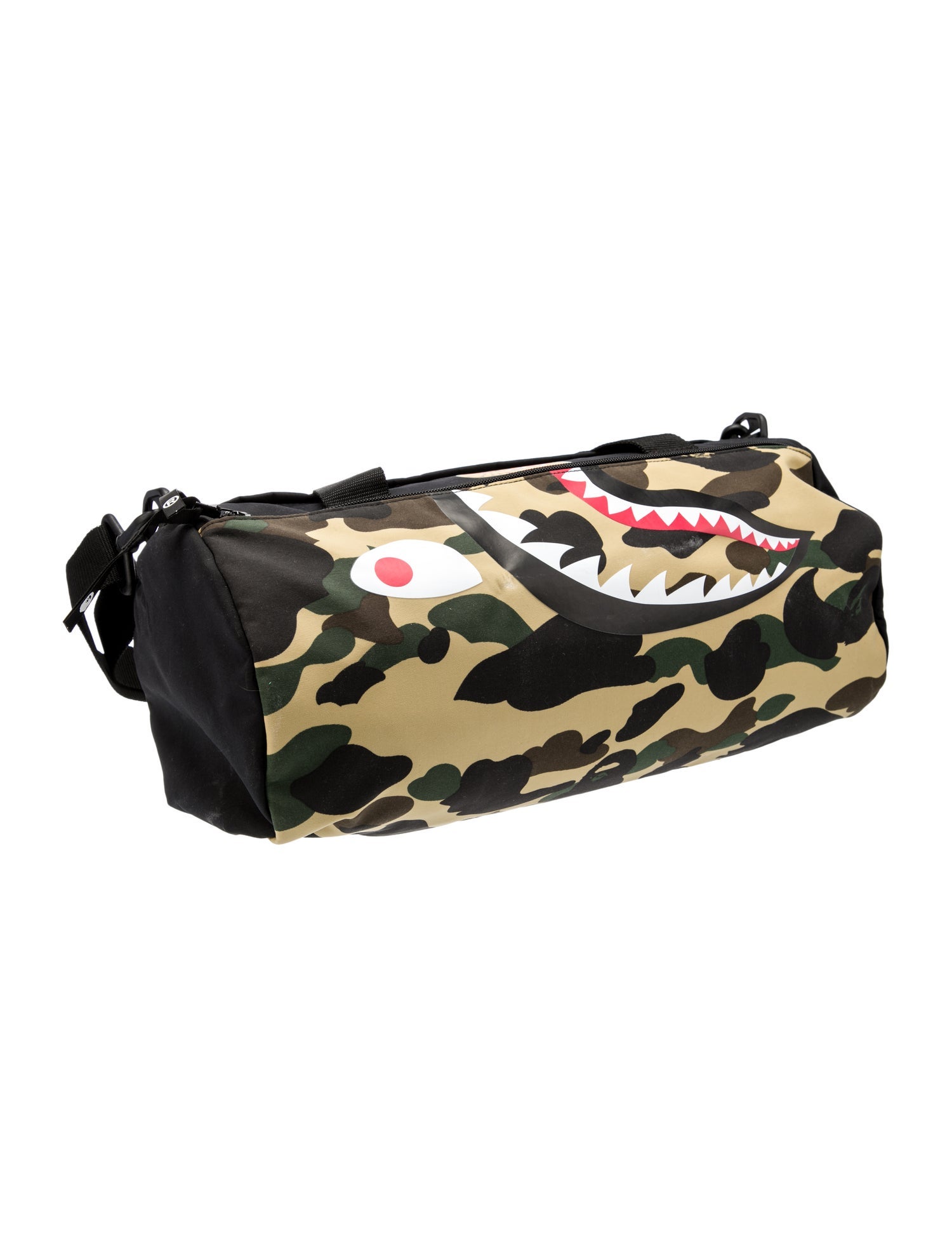 A Bathing Ape BAPE 1st Camo Shark Sports Bag - Black Weekenders