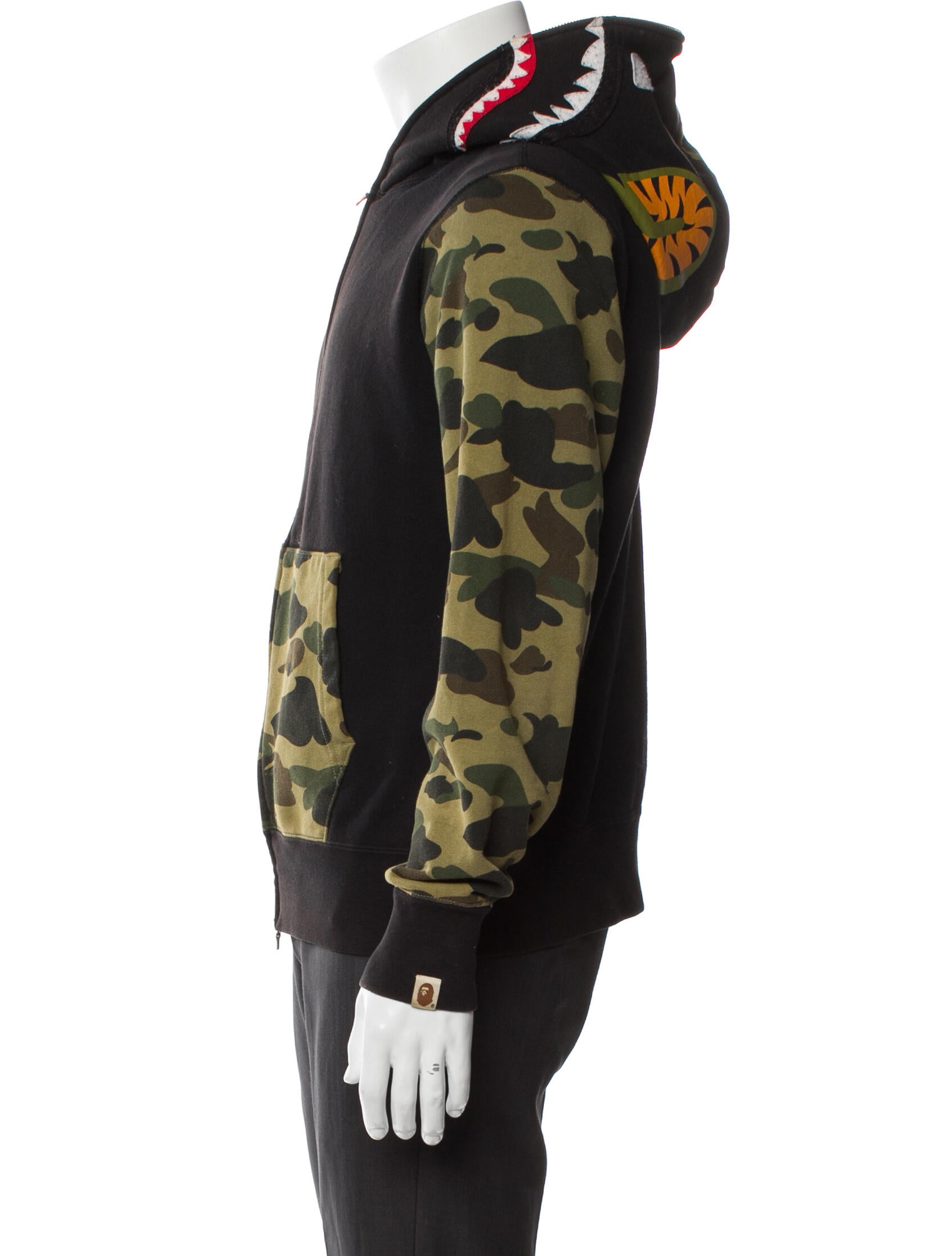 A Bathing Ape Shark Full Zip Camouflage Print Cardigan