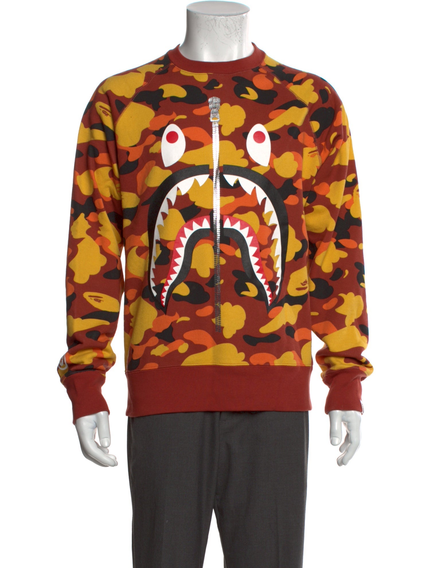 A Bathing Ape Camo Shark Printed Sweatshirt