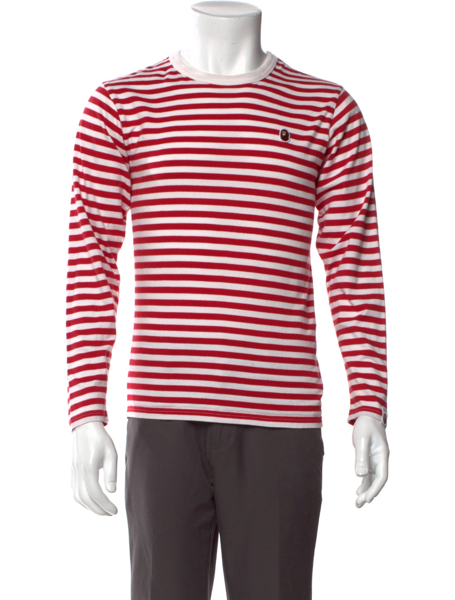 A Bathing Ape Striped Crew Neck T-Shirt