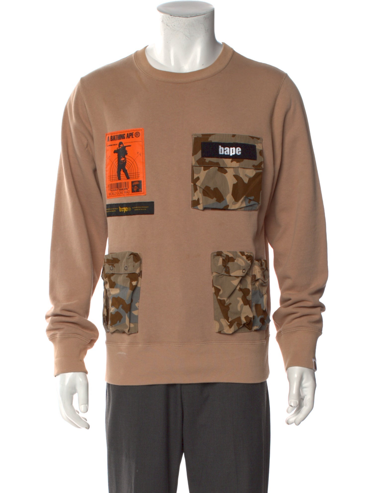 A Bathing Ape Patchwork Logo Graphic Print Sweatshirt
