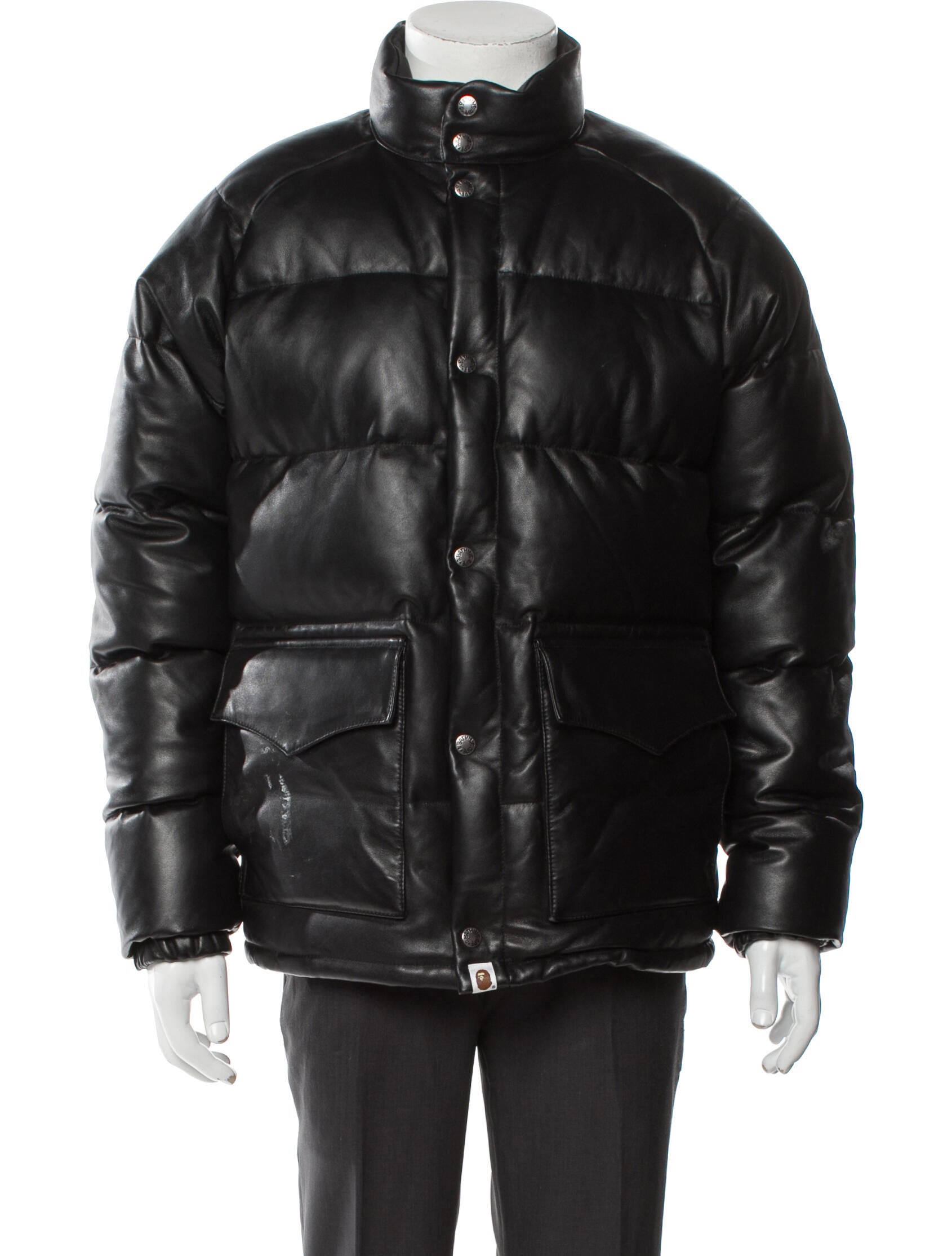 A Bathing Ape Leather Puffer Coat