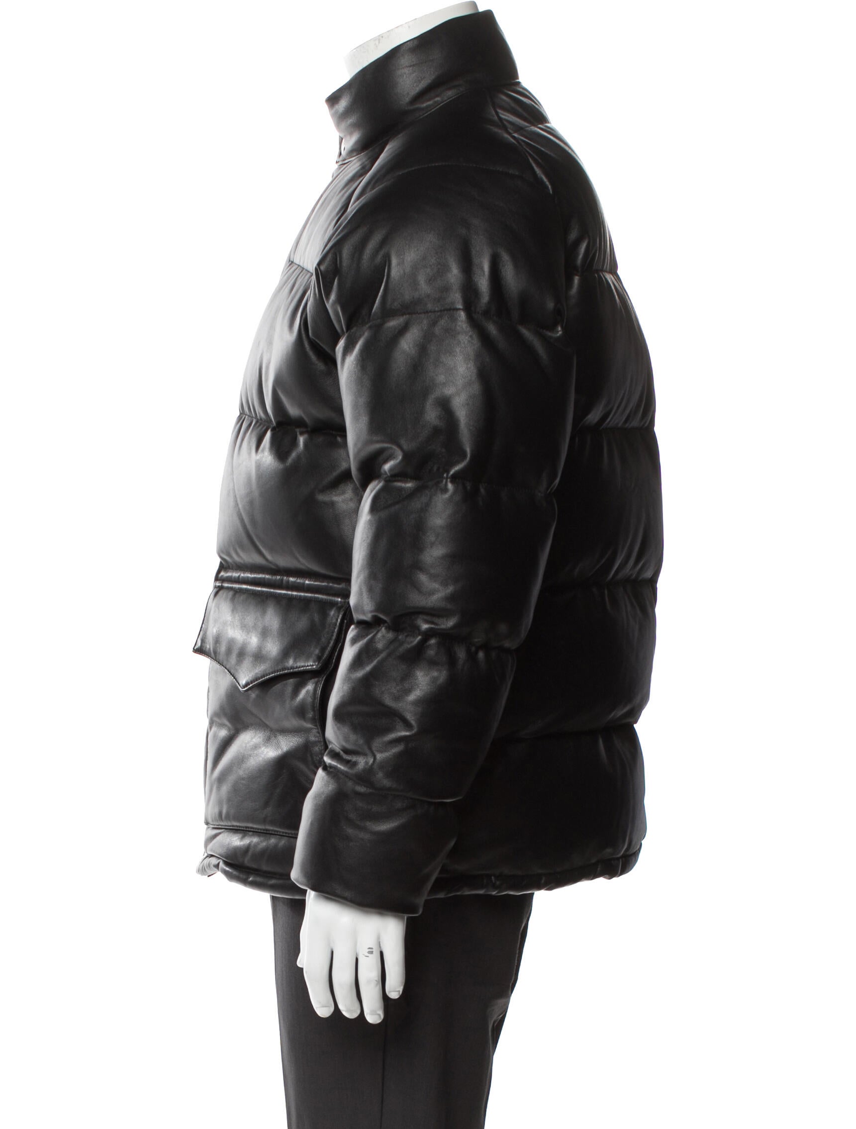 A Bathing Ape Leather Puffer Coat