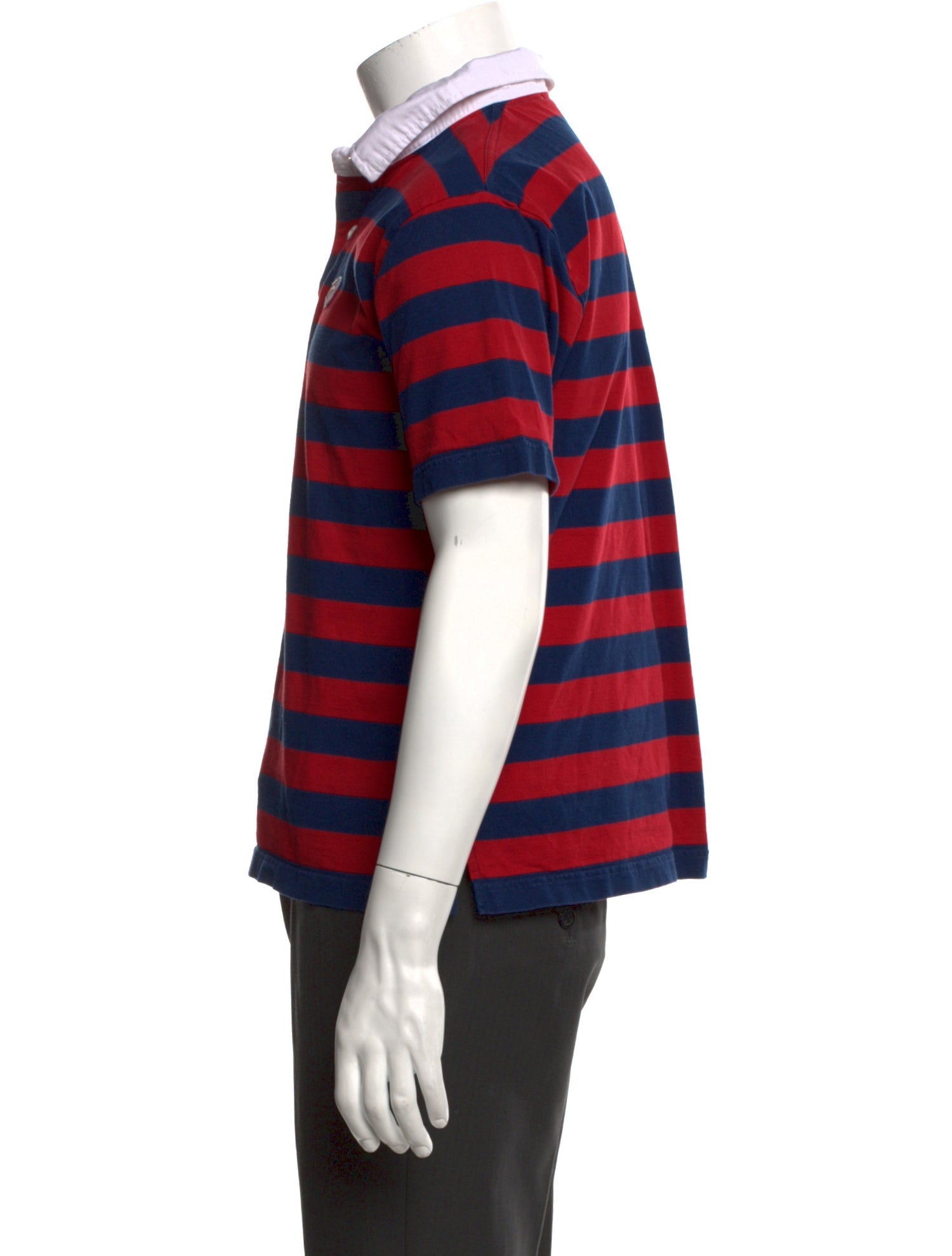 A Bathing Ape Striped Crew Neck Polo Shirt