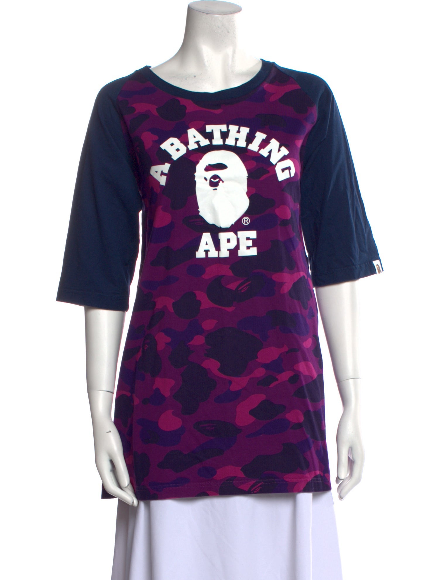A Bathing Ape College Logo Graphic Print T-Shirt