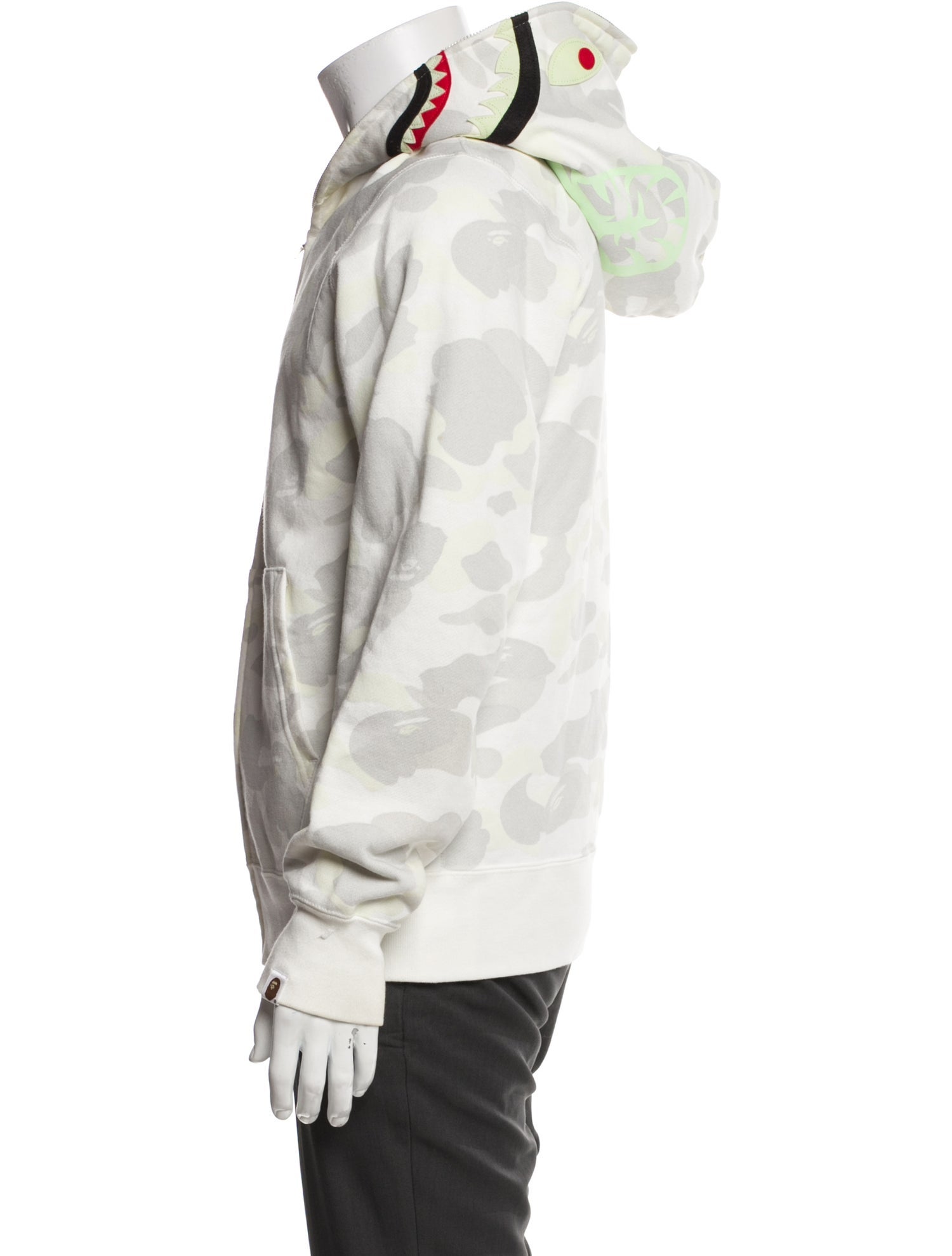 A Bathing Ape Shark Face Camo Camouflage Print Hoodie