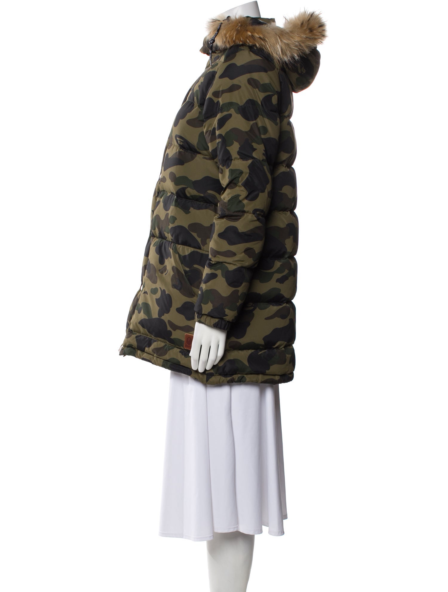 A Bathing Ape Camo Animal Print Down Coat